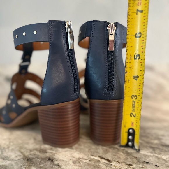 Franco Sarto Blue Harrington Studded Leather Heeled Sandal Sz 8.5 - Picture 6 of 10